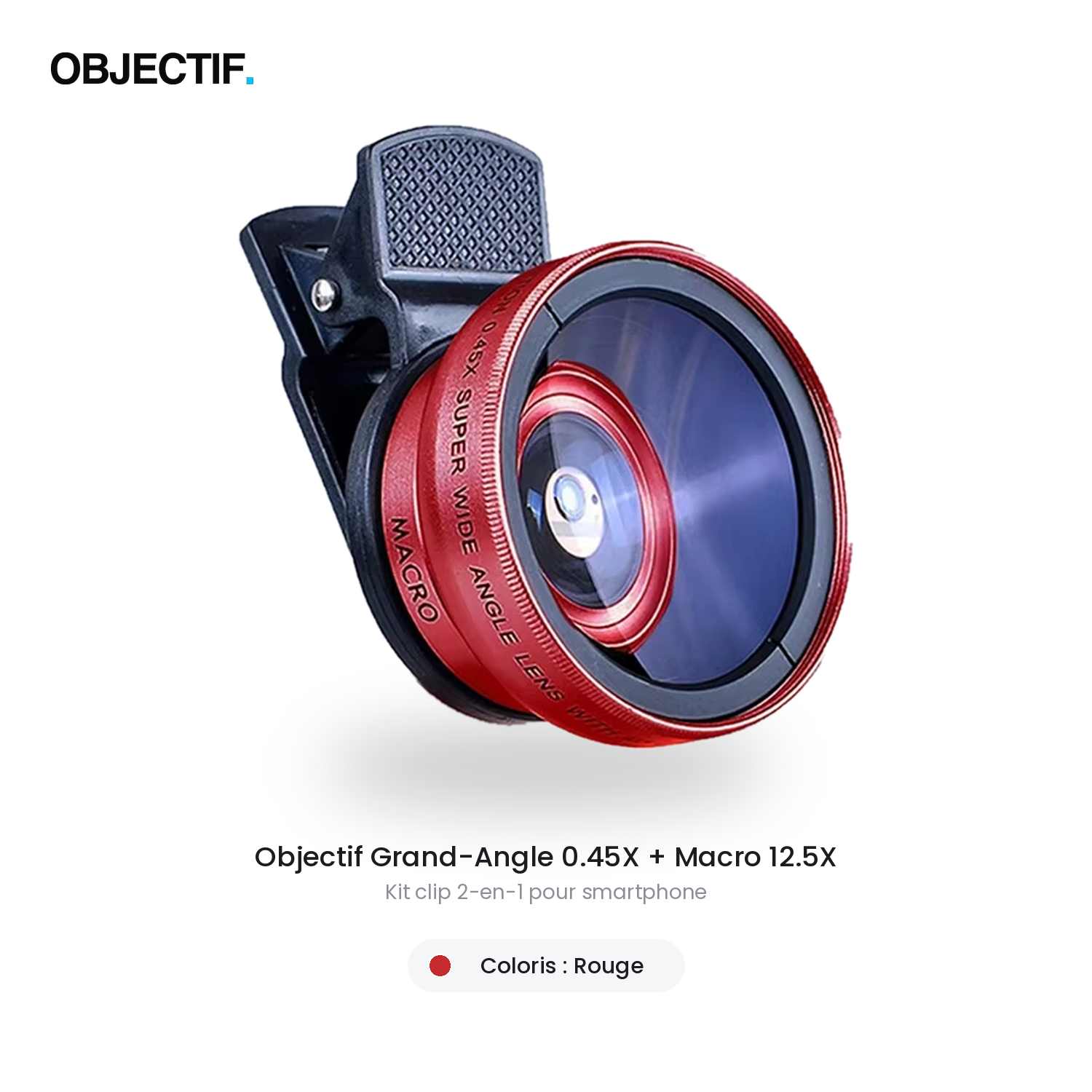 Lentille 2-en-1 macro + grand-angle pour smartphone — clip universel