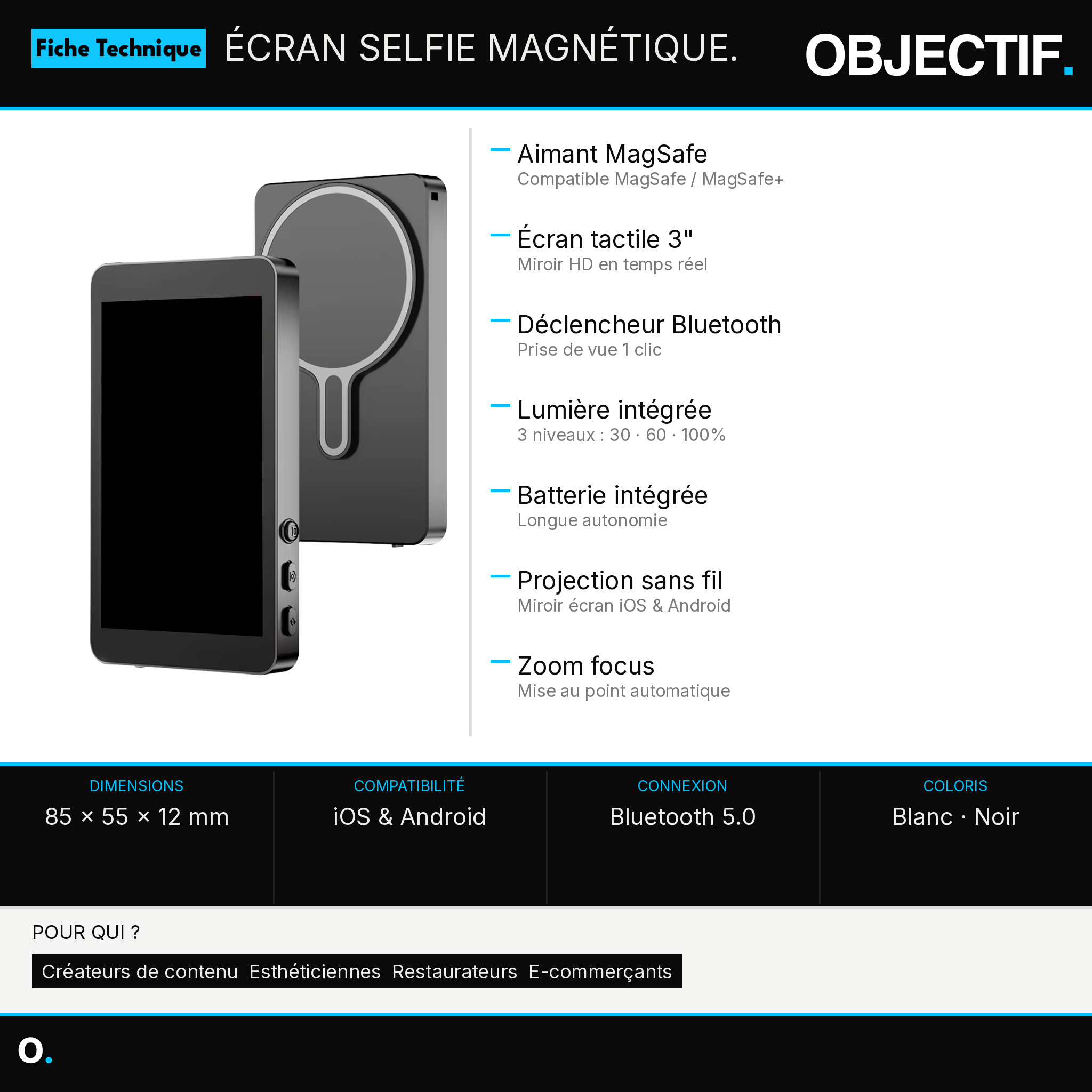 Retour écran Bluetooth — filme avec la caméra arrière en te voyant