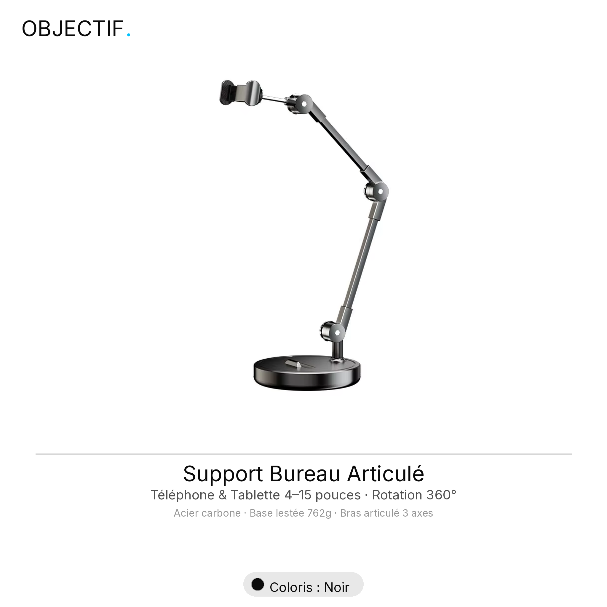 Bras support smartphone pour plongée — filmer en top-down